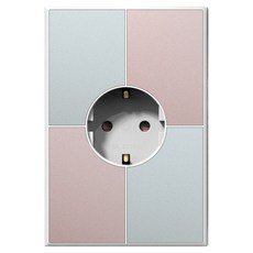 TILINS Gallery 接地插座 1孔 薄荷玫瑰 + 白色外框, 1個