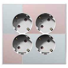 TILINS 藝廊接地插座 4孔 45度 薄荷玫瑰 + 框架 白色, 1個