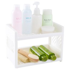 헬로젬 두칸이 조립식 다용도 미니 2단 선반, 화이트, 1개