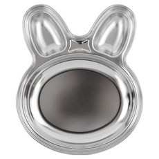 kitchen U 兔子不鏽鋼304零食盤, 銀色, 1個