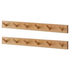 小麥購物 北歐簡約木質掛衣鉤 6鉤 L2347, 實木色, 2個