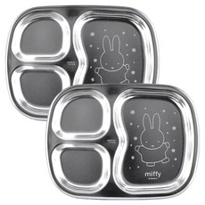 kitchen U Miffy兒童不鏽鋼零食餐盤 3格