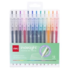 deLi 得力 Indelight 凝膠筆12色 0.5mm, 鮮豔, 1套