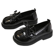 유블리 여아용 태리슈 태슬 리본 로퍼 에나멜 구두