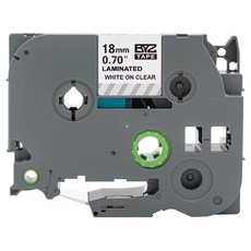 brother 兄弟牌 原廠護貝標籤帶 18mm, 8m, 透明底白字