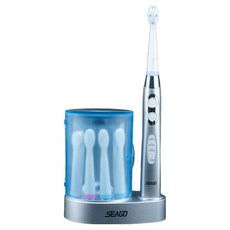 SEAGO 賽嘉 強扭力馬達附4刷頭含紫外線充電殺菌器, SG-908, 珍珠銀, 1個