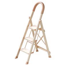 uniFun 樂汎生活 家用扶手鋁合金折疊梯 3階 牛奶巧克力, 1個