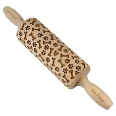 SOLO歐洲家居 櫸壓紋擀麵棍 狗骨頭, 1個