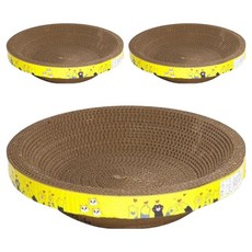 高精寵物 圓形貓抓窩, 木板色, 3個