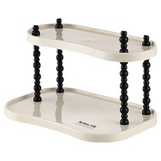 小麥購物 2層化妝品收納架/馬克杯置物架 L2459, 1個, 奶油白