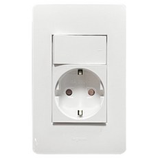 Legrand 羅格朗 Tabian 附開關插座 1孔 直立型 簡約白, 1個