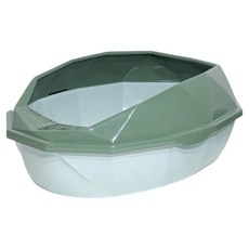 高精寵物 半封閉6角貓砂盆, 幸福綠, 1個