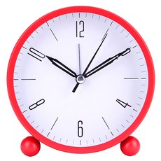 WE CHAMP 時尚靜音桌擺夜光鬧鐘 Z0070, 紅色