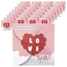 hello moris 愛心雲朵迷你信紙, 30個, 混色