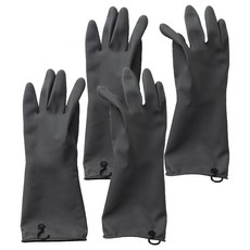 JAJU 常用橡膠手套 左右手通用 30cm, 灰色, 2套, FREE(one size)