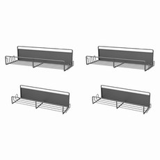 小麥購物 磁吸式置物架4件組 L2924 大 2個 + 小 2個, 黑色, 1組