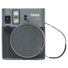 拍立得mini41鏡頭蓋防丟貼 + 鋁合金鏡頭蓋/相機蓋 附保護繩 深灰色, 1個, CYL-25052187