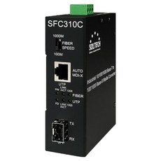 SOLTECH 10 / 100 / 1000Mbps UTP 1埠 SFP 1插槽 1Gbps 工業用光纖轉換器, SFC310C, 1個