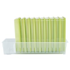 EASY&FREE All-Right Keep 冰箱保鮮收納盒 矮款 600ml x 10p + 收納盒架套組, 1套