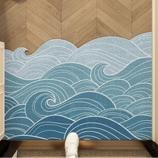 AFAMIC 艾法 可剪裁刮泥玄關腳踏墊地毯/絲圈印花地墊, 1個, 海浪