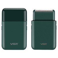 VGR 남성용 휴대용 충전식 미니 전기면도기, V-390, 그린