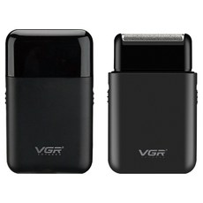 VGR 남성용 휴대용 충전식 미니 전기면도기, V-390, 블랙