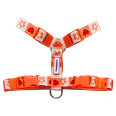PETSLAND 狗狗 Heart Pop H型胸背帶, 橘橙色, 1個