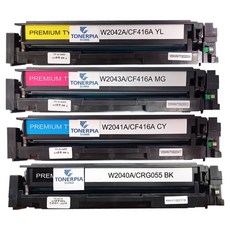 토너피아 HP 호환토너 4종 세트 W2040A ~ W2043A, 검정, 파랑, 빨강, 노랑, 1세트