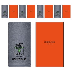 송월타월 직장인 퇴근처방전 컬러 고리 핸드타월 + 케이스 세트, 그레이, 5세트
