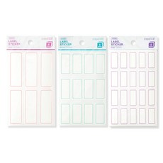 스튜디오에잇 방수 베이직 라벨스티커 3종 세트, 1세트
