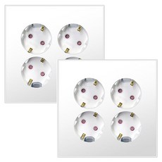 보에담 매입콘센트 4구 스노우화이트, 2개