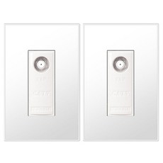 Boedam CATV 3孔插座 雪白色, 2個