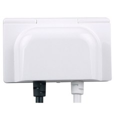 Boedam 防雨防潑水型插座 2孔 橫式 白色, 1個