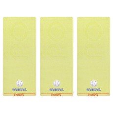 Songwol 松月 Baseball Club 運動毛巾 20 x 100 cm, 3個, 黃色