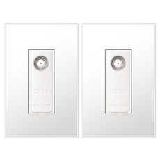 Boedam CATV衛星用1孔插座 雪白色, 2個