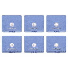 송월타월 베이스볼 클럽 스포츠타올 20 x 100 cm, 파랑, 6개