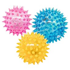 高精寵物 閃光刺球犬用玩具, 3個, 多色