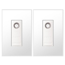 Boedam CATV 2孔插座 雪白色, 2個