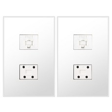 Boedam 電話網路通訊插座 8P + 4P 2孔 雪白色, 2個