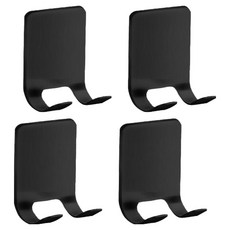 블럭마트 욕실 3M강력부착 304스텐 면도기 다용도 걸이, 블랙, 4개