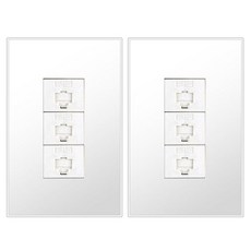 보에담 인터넷 통신 콘센트 8P 3구 스노우화이트, 2개