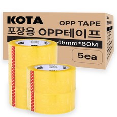 Kota 包裝用封箱膠帶 透明 45mm x 80m, 5個
