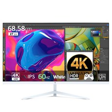 픽셀아트 4K UHD 60Hz IPS 일반 모니터 화이트, 68.58cm, PAU2711W