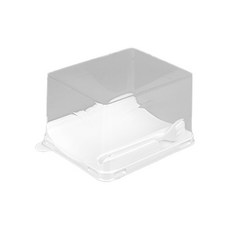 DesignPackage 半捲蛋糕盒 附叉子 50入組 ZY138, 透明(容器), 1套