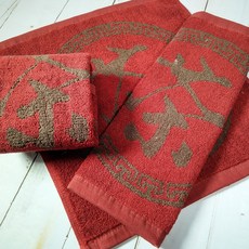 LIFE 來福牌 提花茶巾 精梳棉 FJ0679, 咖啡色, 2條