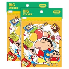 플라잉웨일즈 짱구는 못말려 빅 스티커, 2개, 야외활동