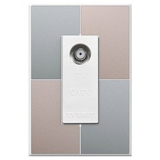 TILINS Gallery 通訊 CATV 單元 2孔插座 白色邊框 綠米色, 1個