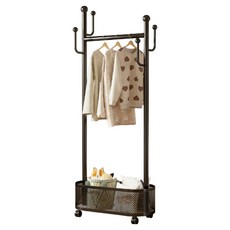 TAENPIKA 附輪鐵製立式掛衣架, 黑色