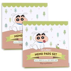 플라잉웨일즈 짱구는 못말려 메모패드 3종 세트, 멍멍짱구, 120매, 2세트
