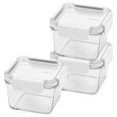 글라스락 리프젠 정사각 밀폐용기 화이트, 3개, 580ml 3개, 580ml